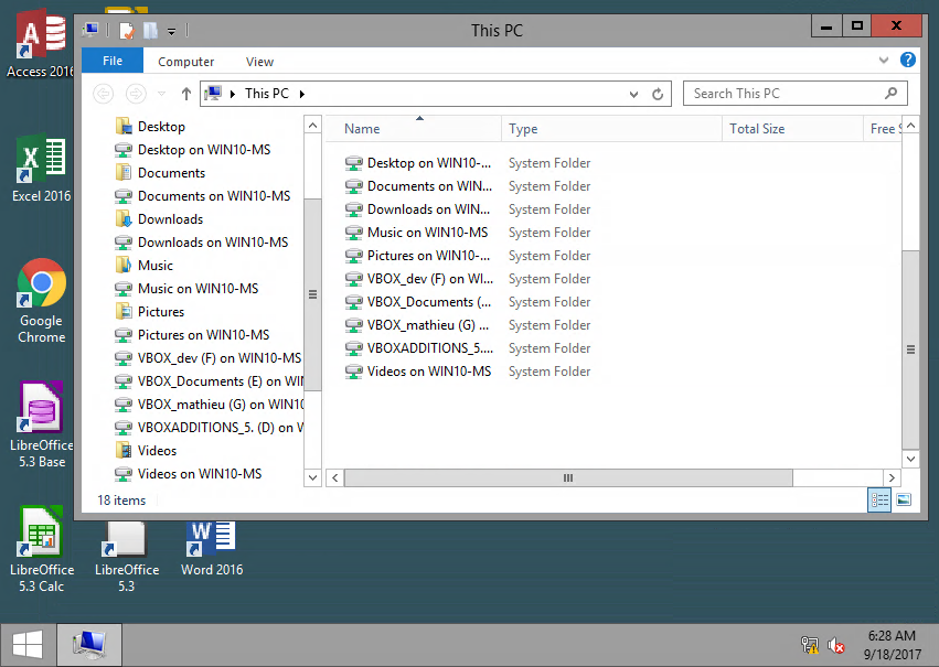Redirected local drives on Windows