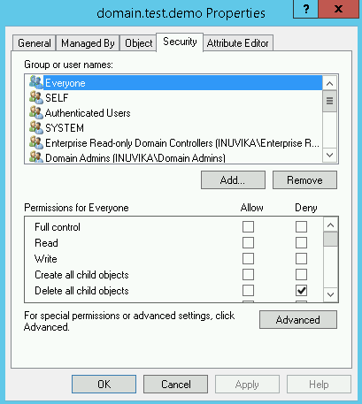 Domain Properties - Access