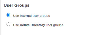 User groups settings