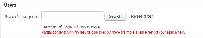 Users search